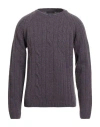 Daniele Fiesoli Man Sweater Purple Size L Merino Wool