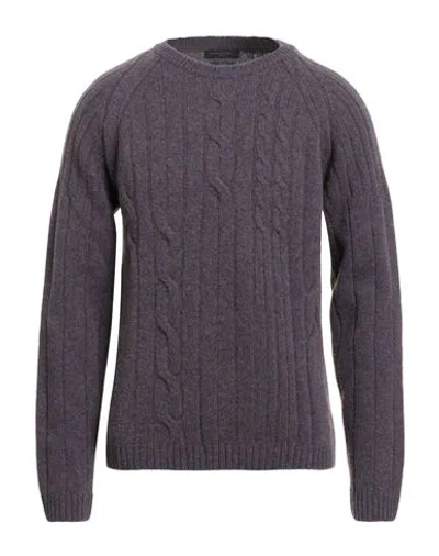 Daniele Fiesoli Man Sweater Purple Size L Merino Wool
