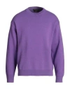 Daniele Fiesoli Man Sweater Purple Size L Merino Wool, Polyamide