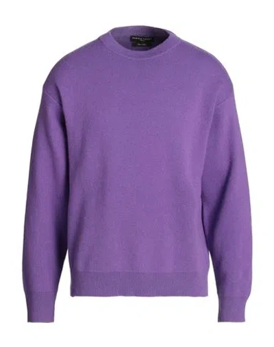 Daniele Fiesoli Man Sweater Purple Size L Merino Wool, Polyamide