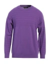 Daniele Fiesoli Man Sweater Purple Size L Merino Wool, Polyamide