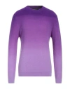 Daniele Fiesoli Man Sweater Purple Size L Merino Wool, Polyamide, Cashmere In Purple