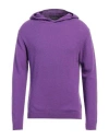 Daniele Fiesoli Man Sweater Purple Size L Merino Wool, Polyamide, Cashmere In Purple