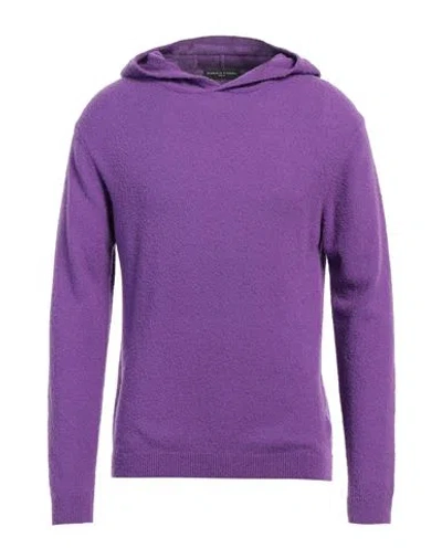 Daniele Fiesoli Man Sweater Purple Size L Merino Wool, Polyamide, Cashmere