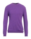 Daniele Fiesoli Man Sweater Purple Size L Merino Wool, Polyamide, Cashmere