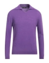Daniele Fiesoli Man Sweater Purple Size L Merino Wool, Polyamide, Cashmere In Purple