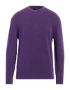 Daniele Fiesoli Man Sweater Purple Size S Polyamide, Merino Wool, Alpaca Wool, Elastane