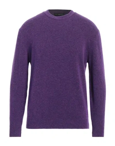 Daniele Fiesoli Man Sweater Purple Size S Polyamide, Merino Wool, Alpaca Wool, Elastane