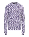 Daniele Fiesoli Man Sweater Purple Size M Wool, Recycled Polyacrylic, Nylon In Purple