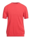 Daniele Fiesoli Man Sweater Red Size L Cotton, Polyamide In Red