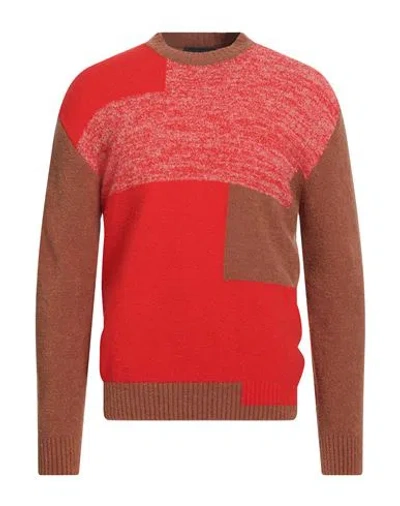Daniele Fiesoli Man Sweater Red Size M Merino Wool, Polyamide, Cashmere, Elastane