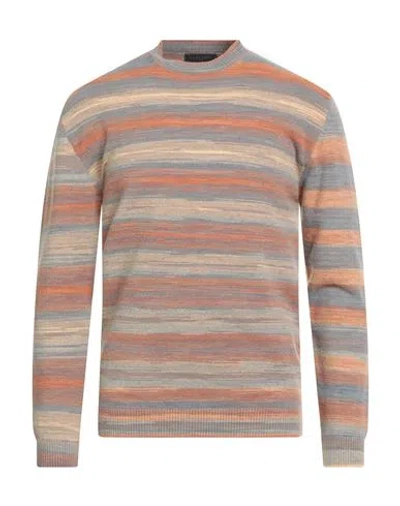 Daniele Fiesoli Man Sweater Rust Size L Merino Wool, Polyamide, Cashmere, Elastane
