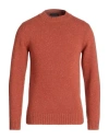 Daniele Fiesoli Man Sweater Rust Size L Merino Wool In Red