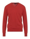 Daniele Fiesoli Man Sweater Rust Size L Wool, Cashmere In Red