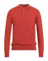 Daniele Fiesoli Man Sweater Rust Size L Wool, Cashmere