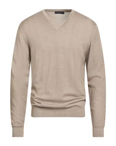 Daniele Fiesoli Man Sweater Sand Size L Merino Wool
