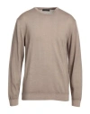 Daniele Fiesoli Man Sweater Sand Size 3xl Merino Wool In Beige