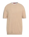 Daniele Fiesoli Man Sweater Sand Size Xxl Cotton In Beige
