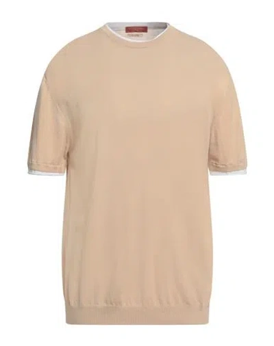 Daniele Fiesoli Man Sweater Sand Size Xxl Cotton In Beige