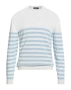 Daniele Fiesoli Man Sweater Sky Blue Size L Cotton In Multi