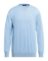 Daniele Fiesoli Man Sweater Sky Blue Size L Merino Wool