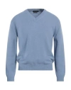 Daniele Fiesoli Man Sweater Sky Blue Size S Merino Wool, Cashmere