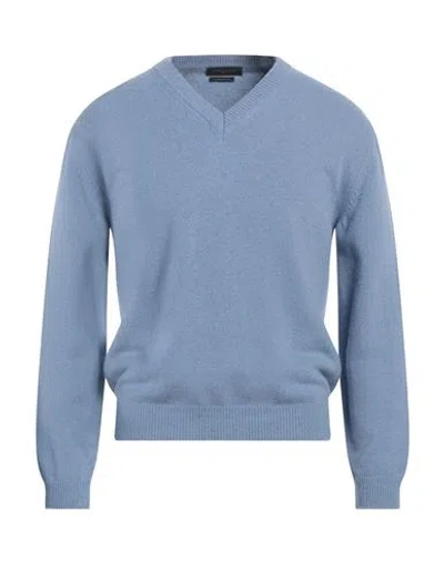 Daniele Fiesoli Man Sweater Sky Blue Size S Merino Wool, Cashmere In Blue