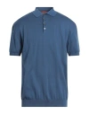 Daniele Fiesoli Man Sweater Slate Blue Size L Cotton In Blue