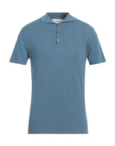 Daniele Fiesoli Man Sweater Slate Blue Size L Cotton In Blue