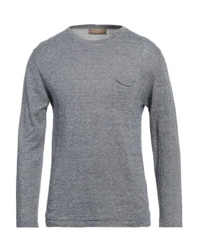 DANIELE FIESOLI DANIELE FIESOLI MAN SWEATER SLATE BLUE SIZE L LINEN, COTTON