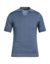 Daniele Fiesoli Man Sweater Slate Blue Size L Merino Wool In Blue