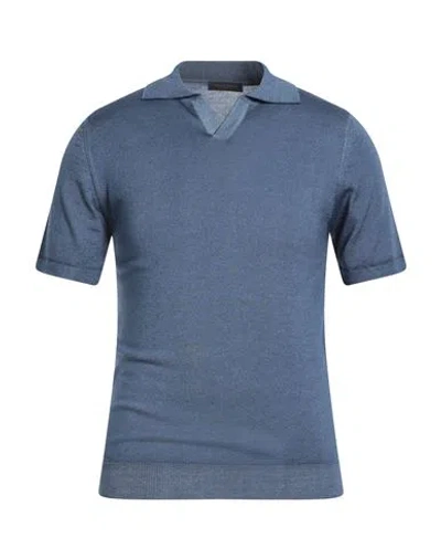 Daniele Fiesoli Man Sweater Slate Blue Size L Merino Wool