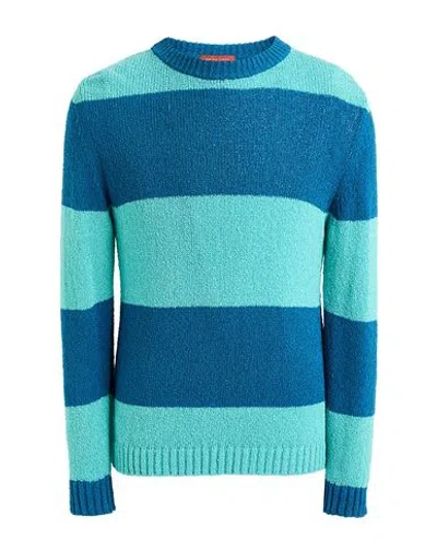 Daniele Fiesoli Man Sweater Slate Blue Size L Organic Cotton, Polyamide