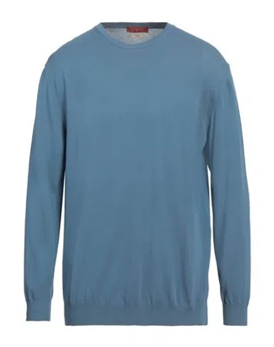 Daniele Fiesoli Man Sweater Slate Blue Size Xxl Cotton