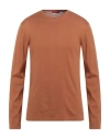 Daniele Fiesoli Man Sweater Tan Size L Baby Alpaca Wool, Merino Wool In Brown