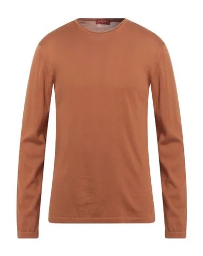 Daniele Fiesoli Man Sweater Tan Size L Baby Alpaca Wool, Merino Wool In Brown