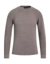Daniele Fiesoli Man Sweater Khaki Size L Merino Wool In Grey