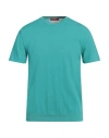 Daniele Fiesoli Man Sweater Turquoise Size Xxl Cotton In Blue