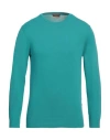 Daniele Fiesoli Man Sweater Turquoise Size M Cotton In Blue