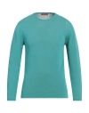 Daniele Fiesoli Man Sweater Turquoise Size M Cotton In Blue