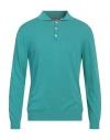 Daniele Fiesoli Man Sweater Turquoise Size L Cotton In Blue