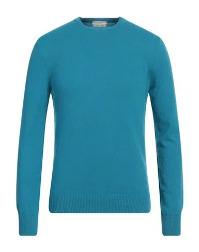 Daniele Fiesoli Man Sweater Turquoise Size M Cashmere In Blue
