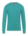 Daniele Fiesoli Man Sweater Turquoise Size M Cotton In Blue