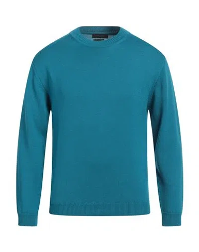 Daniele Fiesoli Man Sweater Turquoise Size S Merino Wool In Blue