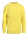 Daniele Fiesoli Man Sweater Yellow Size L Merino Wool, Polyamide In Yellow