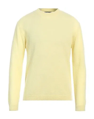 Daniele Fiesoli Man Sweater Yellow Size L Merino Wool, Polyamide, Cashmere