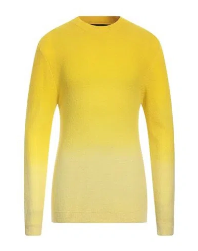 Daniele Fiesoli Man Sweater Yellow Size Xl Merino Wool, Polyamide, Cashmere