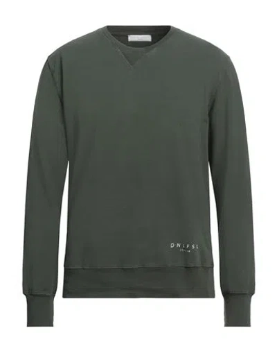Daniele Fiesoli Man Sweatshirt Military Green Size L Cotton, Elastane