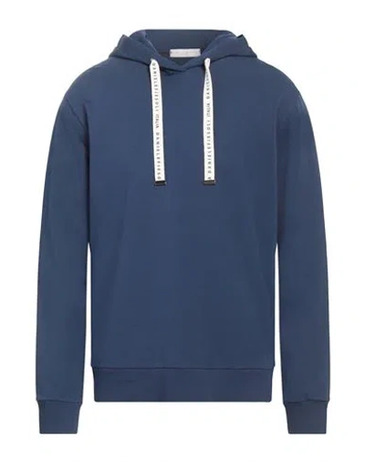 Daniele Fiesoli Man Sweatshirt Navy Blue Size L Cotton, Elastane In Navy Blue