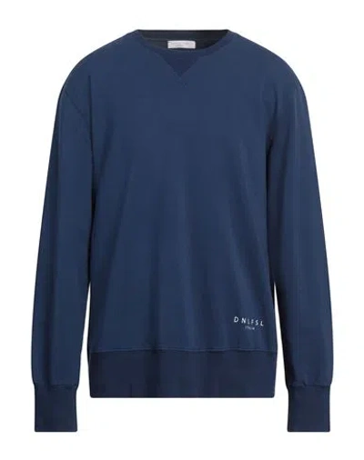 Daniele Fiesoli Man Sweatshirt Navy Size Xl Cotton, Elastane